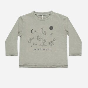 Rylee + Cru Raw Edge Long Sleeve Tee || Wild West